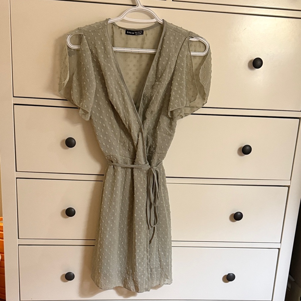 SHEIN Olive Green Mini Dress